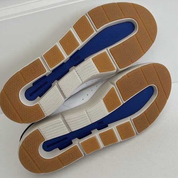 On Cloud White Blue The Roger Faux Leather Casual Sneaker Shoes Wome‎ Size 9 NEW - Picture 15 of 15